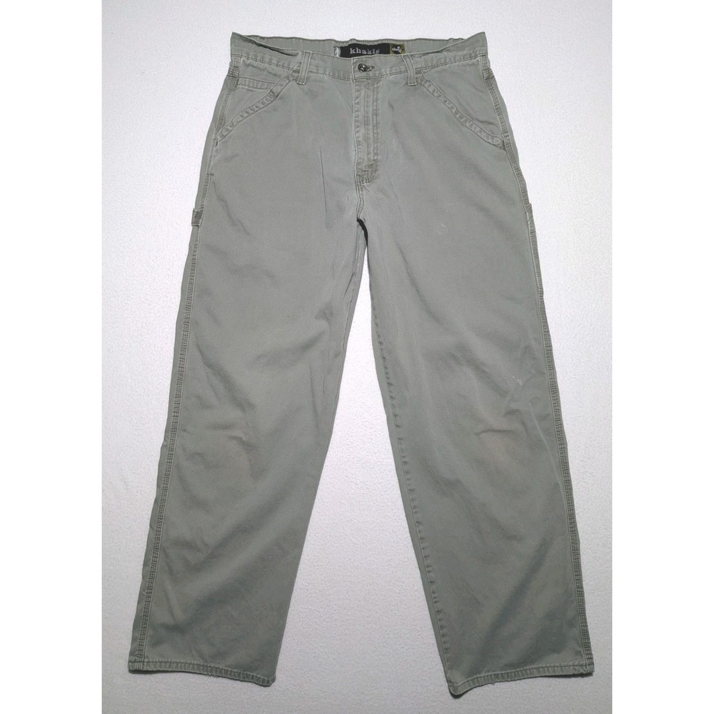 VTG Levi's Silvertab Carpenter Pants Baggy Olive Green Workwear 34x31